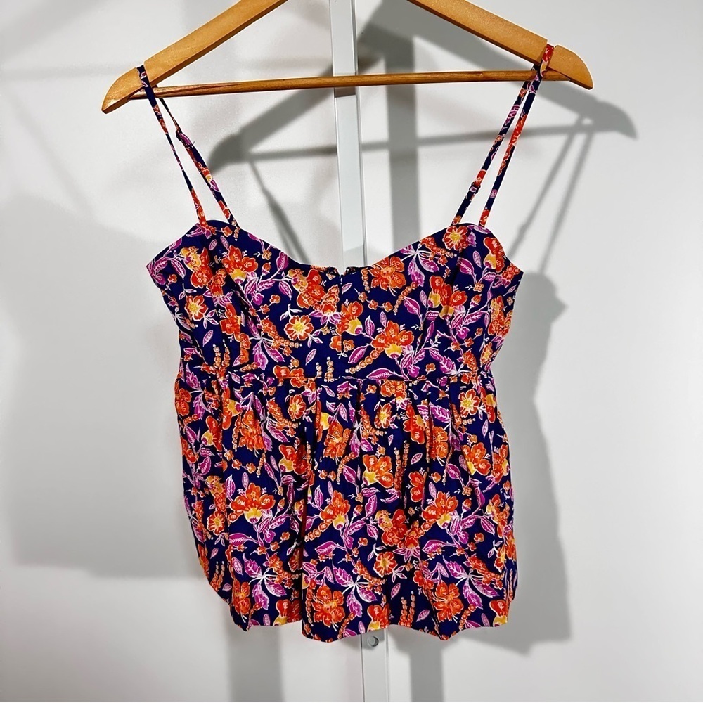 J.Crew Floral Cotton Poplin Cami Top NWT (Size XS)